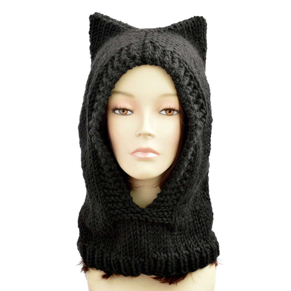 Balaclava with cat ears or cat hood from StopFrost. Cute, available in any color and size, loose fit summer balaclava with cat ears for men and women. Customizable cat balaclava - adult cat hoodie or cat ear beanie.