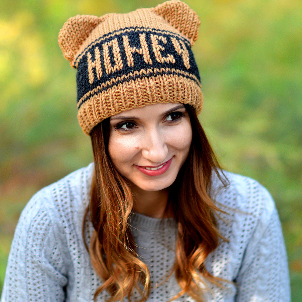 Bear Ears Beanie For Adults Men's Women's Bear Ear Hat Embroidered Hat With Name