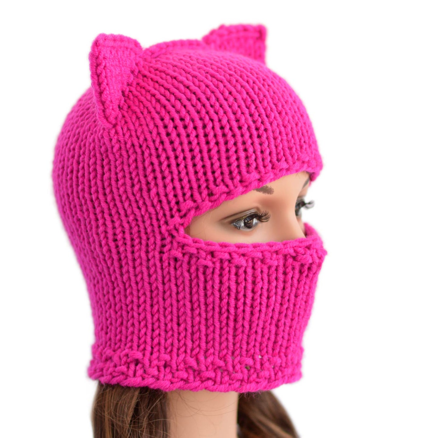 Cat Ear Balaclava Pink Cat Ear Beanie Ski Mask Cat Balaclava Cat Hood