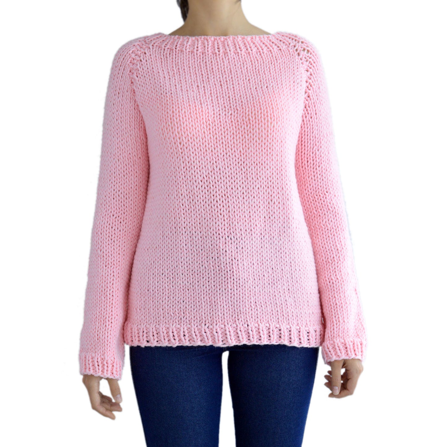 Easy Oversized Sweater KNITTING PATTERN Pink Kawaii Clothing Pullover Jumper