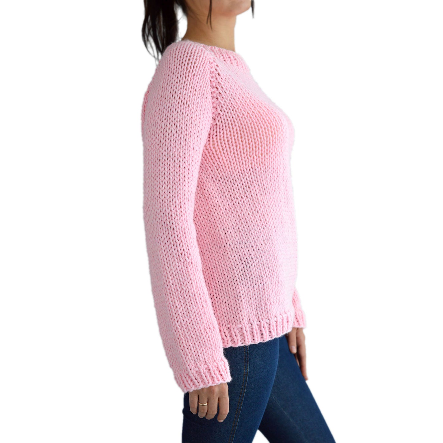 Easy Oversized Sweater KNITTING PATTERN Pink Kawaii Clothing Pullover Jumper