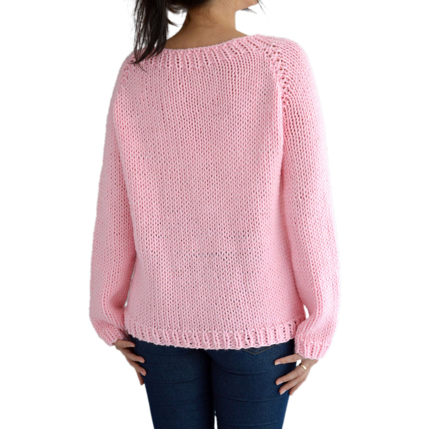 Easy Oversized Sweater KNITTING PATTERN Pink Kawaii Clothing Pullover Jumper