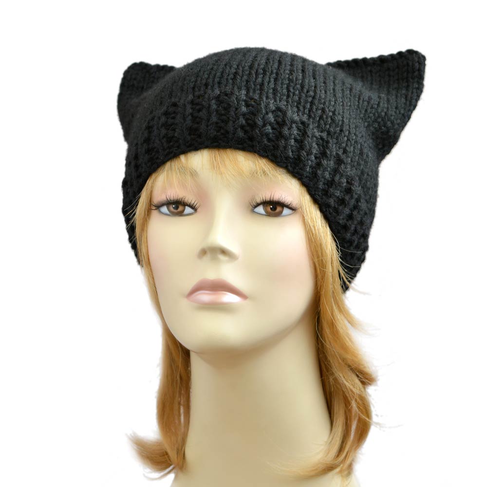 Men's Cat Ear Beanie Black Cat Ear Hat Square Beanie Classic Style Discreet Style