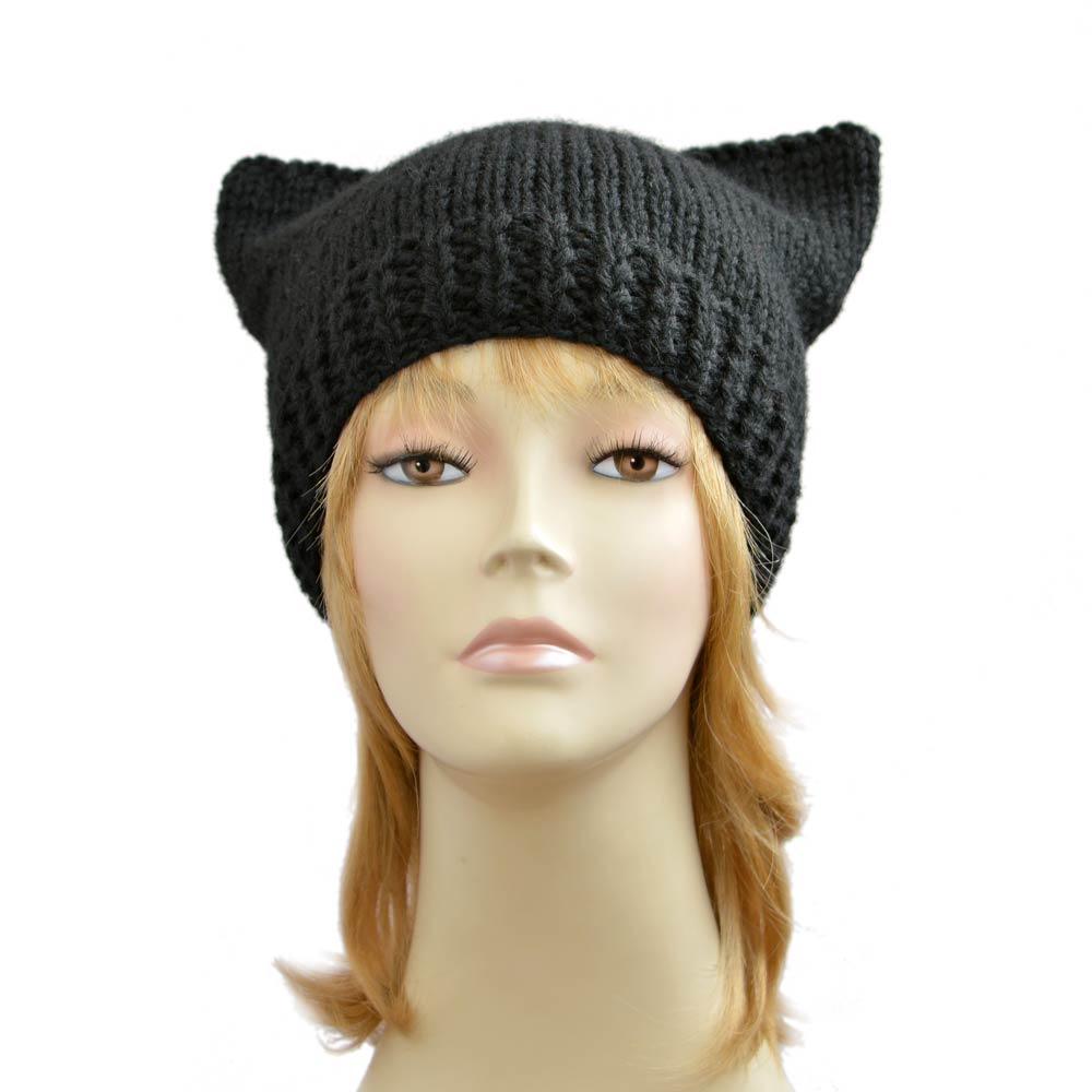 Men's Cat Ear Beanie Black Cat Ear Hat Square Beanie Classic Style Discreet Style