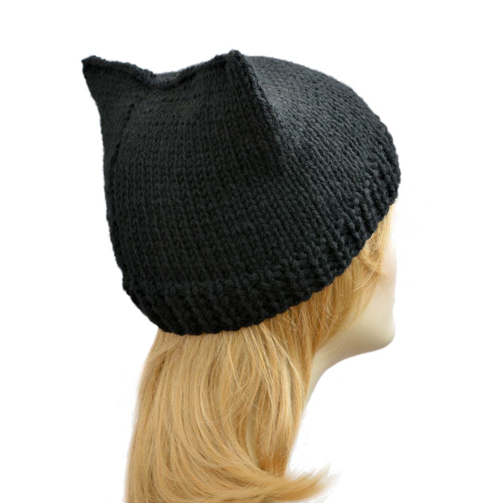 Men's Cat Ear Beanie Black Cat Ear Hat Square Beanie Classic Style Discreet Style