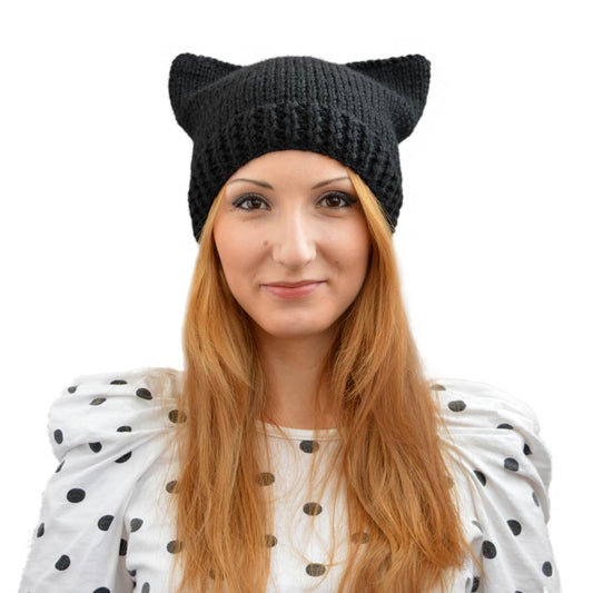 Men's cat ear beanie black, discreet, classic square style. Any color and size. Square beanie looks very neat and men will definitely appreciate it. Classic style men's cat ear hat black, comfy and cozy. Classic style mens cat hat, square hat.