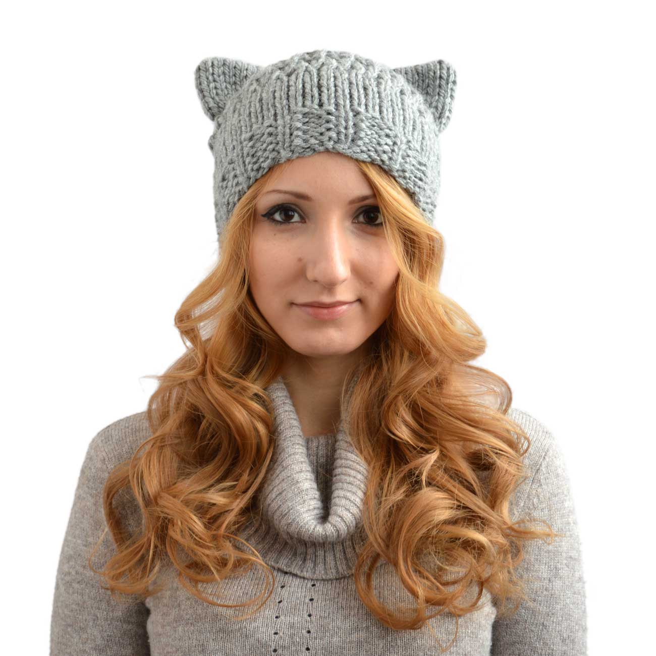 Summer Beanie With Cat Ears Ventilated Hat With Holes Knitted Hat With Cat Ears