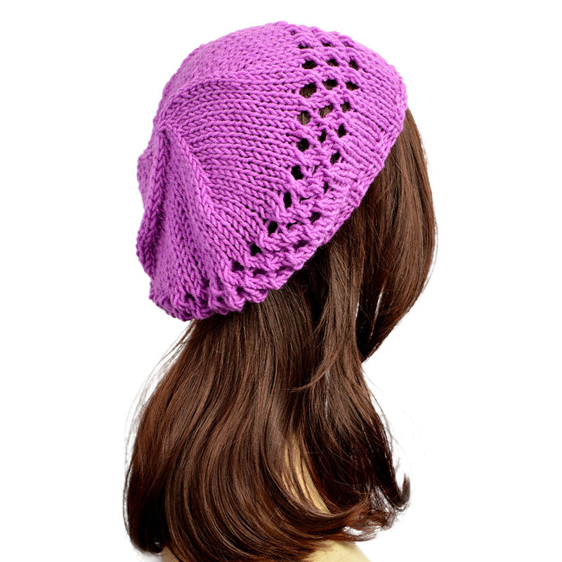 Summer Slouch Beanie Men's Women's Lilac Lightweight And Ventilated Hat With Holes